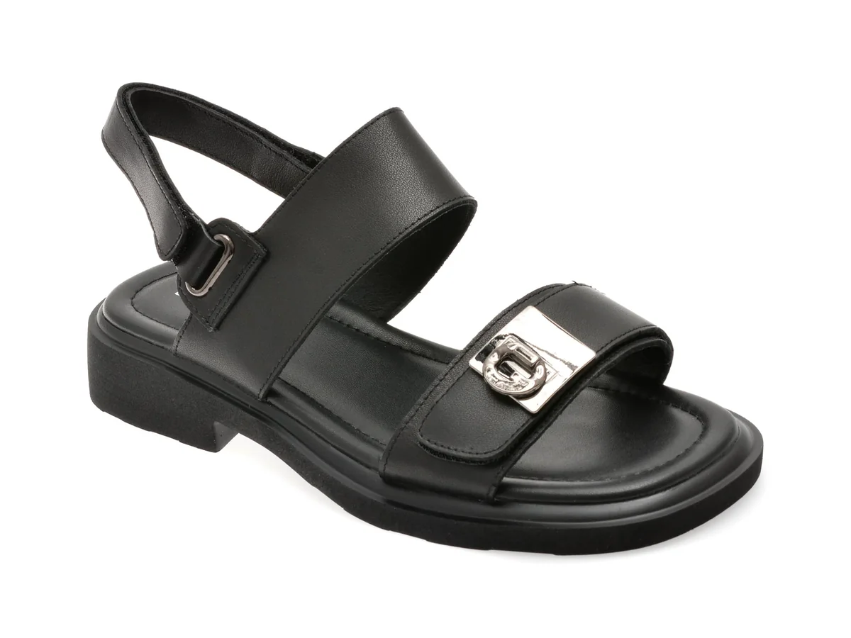 Sandale Epica Negre, 1302H17, Din Piele Naturala
