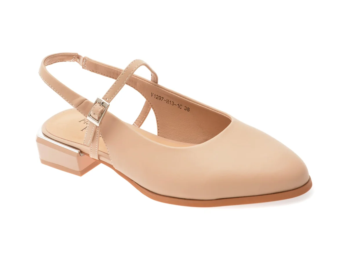 Pantofi Flavia Passini Nude, 1297H13, Din Piele Naturala