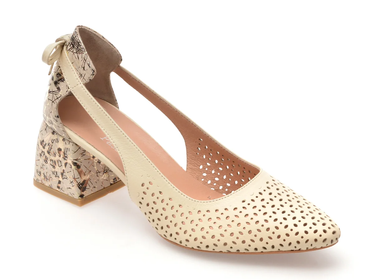 Pantofi Flavia Passini Bej, 4411614, Din Piele Naturala