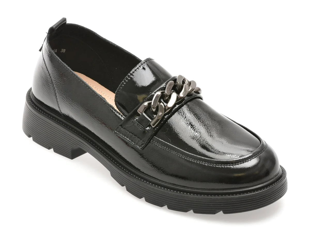 Mocasini Gryxx Negri 911 Din Piele Naturala Lacuita