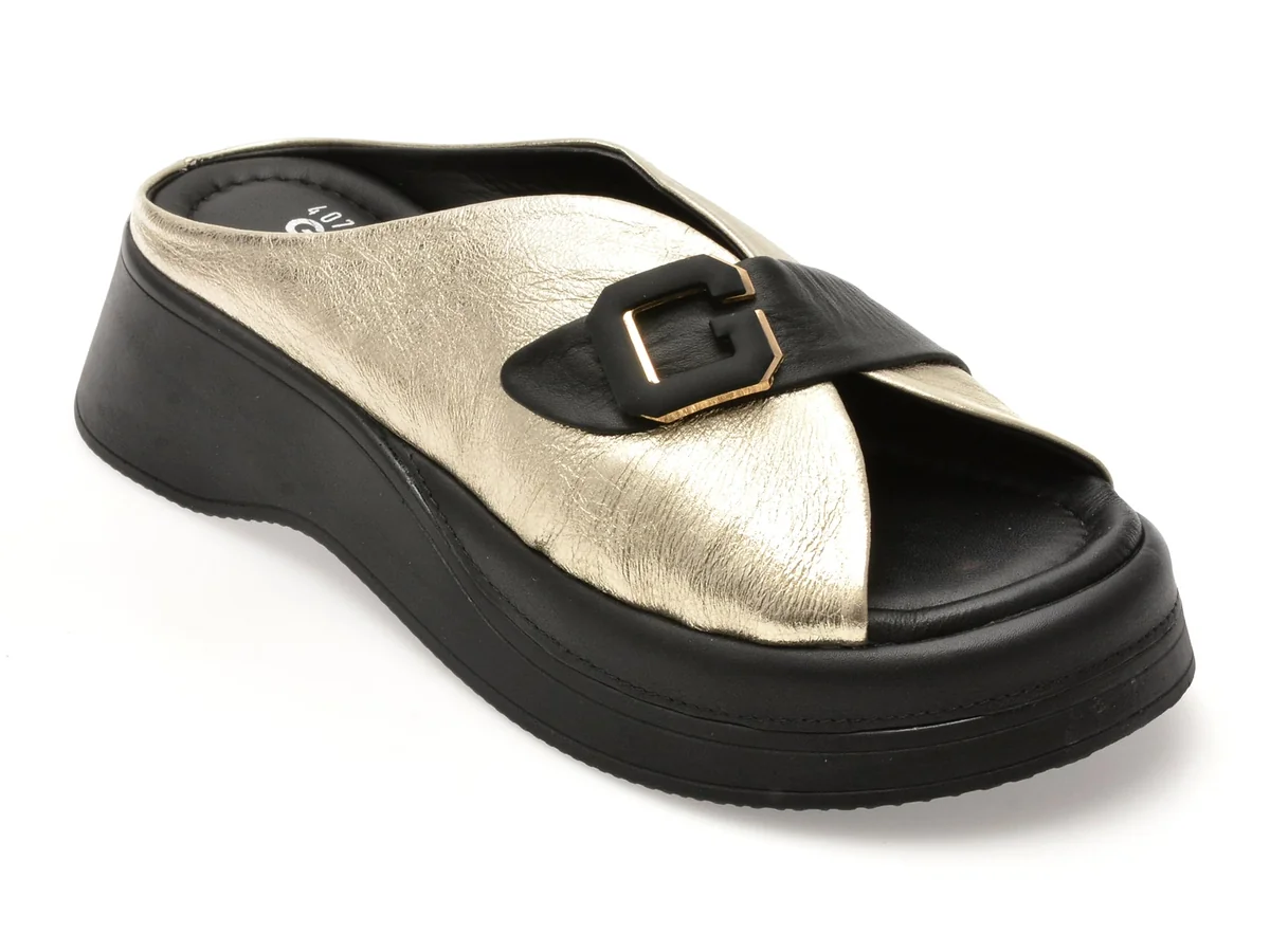 Papuci Gryxx Aurii, 4314072, Din Piele Naturala