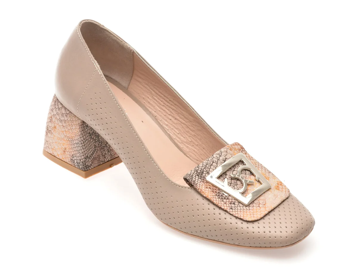 Pantofi Flavia Passini Gri, 4411690, Din Piele Naturala
