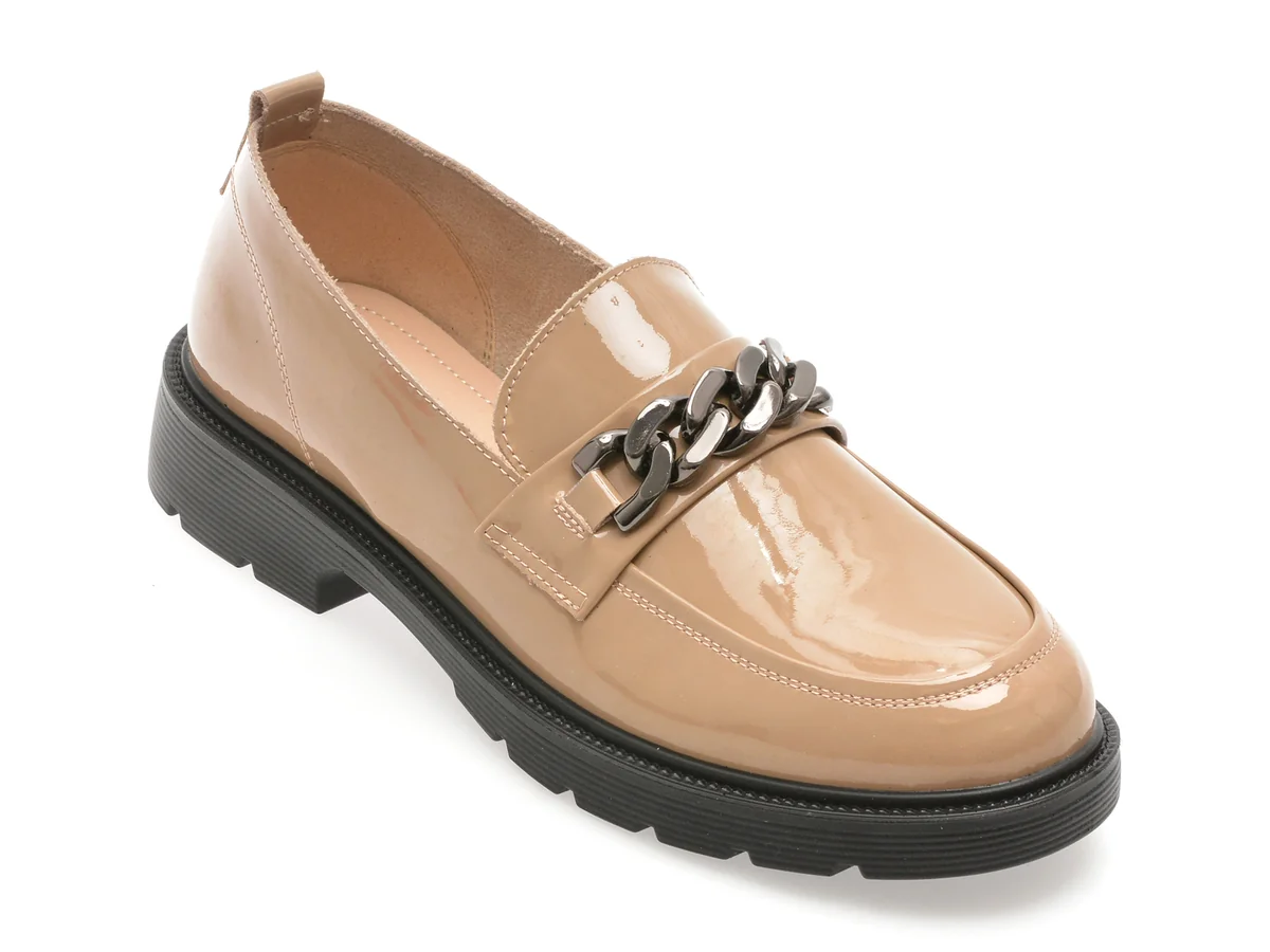 Mocasini Gryxx Bej 911 Din Piele Naturala Lăcuită