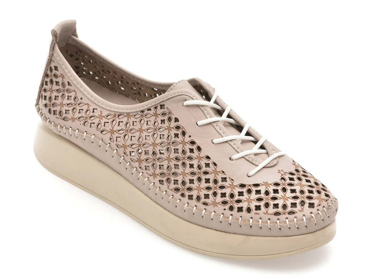 Pantofi Flavia Passini Gri, 714, Din Piele Naturala