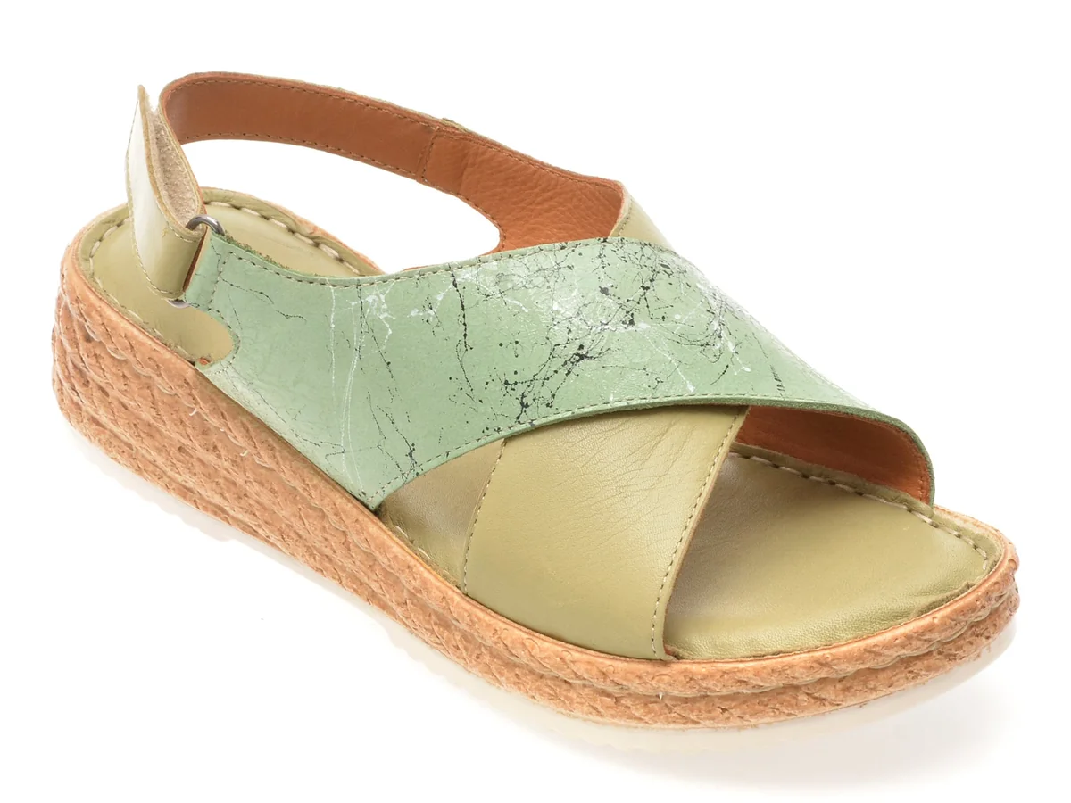 Sandale Flavia Passini Verzi, 2615, Din Piele Naturala