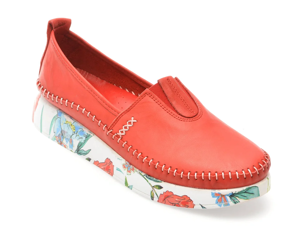 Pantofi Flavia Passini Roșii, 712, Din Piele Naturală