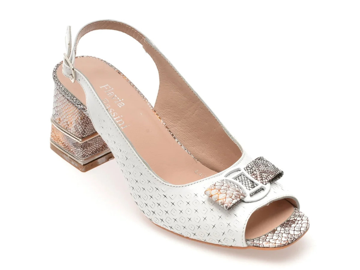Sandale Flavia Passini Albe 4411594 Din Piele Naturala