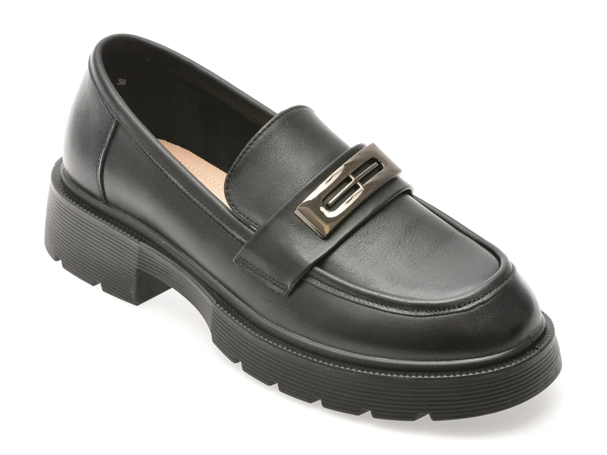 Mocasini Flavia Passini Negri, 8987, Din Piele Naturală