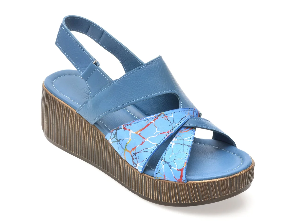 Sandale Flavia Passini Albastre SD17 Din Piele Naturala