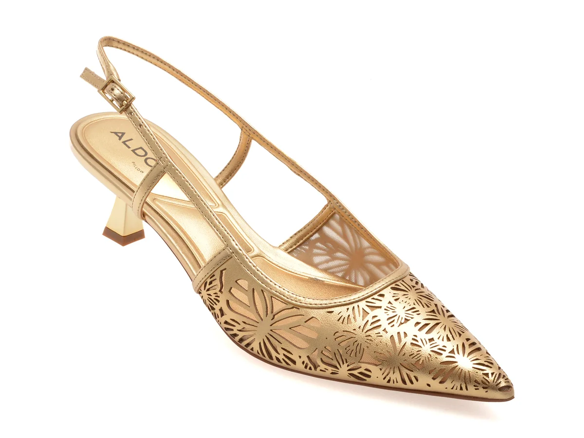 Pantofi Eleganți Aldo Aurii, Elegant 711, Din Piele Ecologică