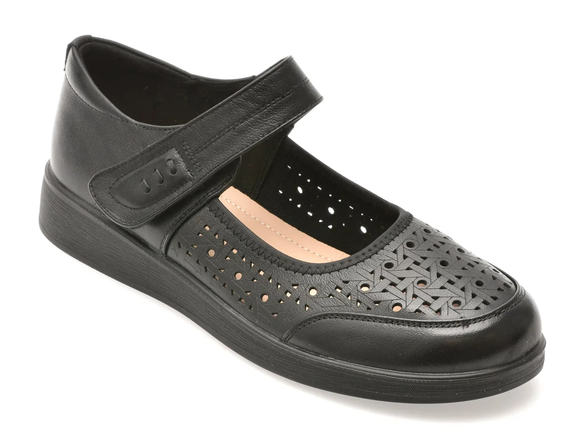 Pantofi Flavia Passini Negri, 5327, Din Piele Naturala