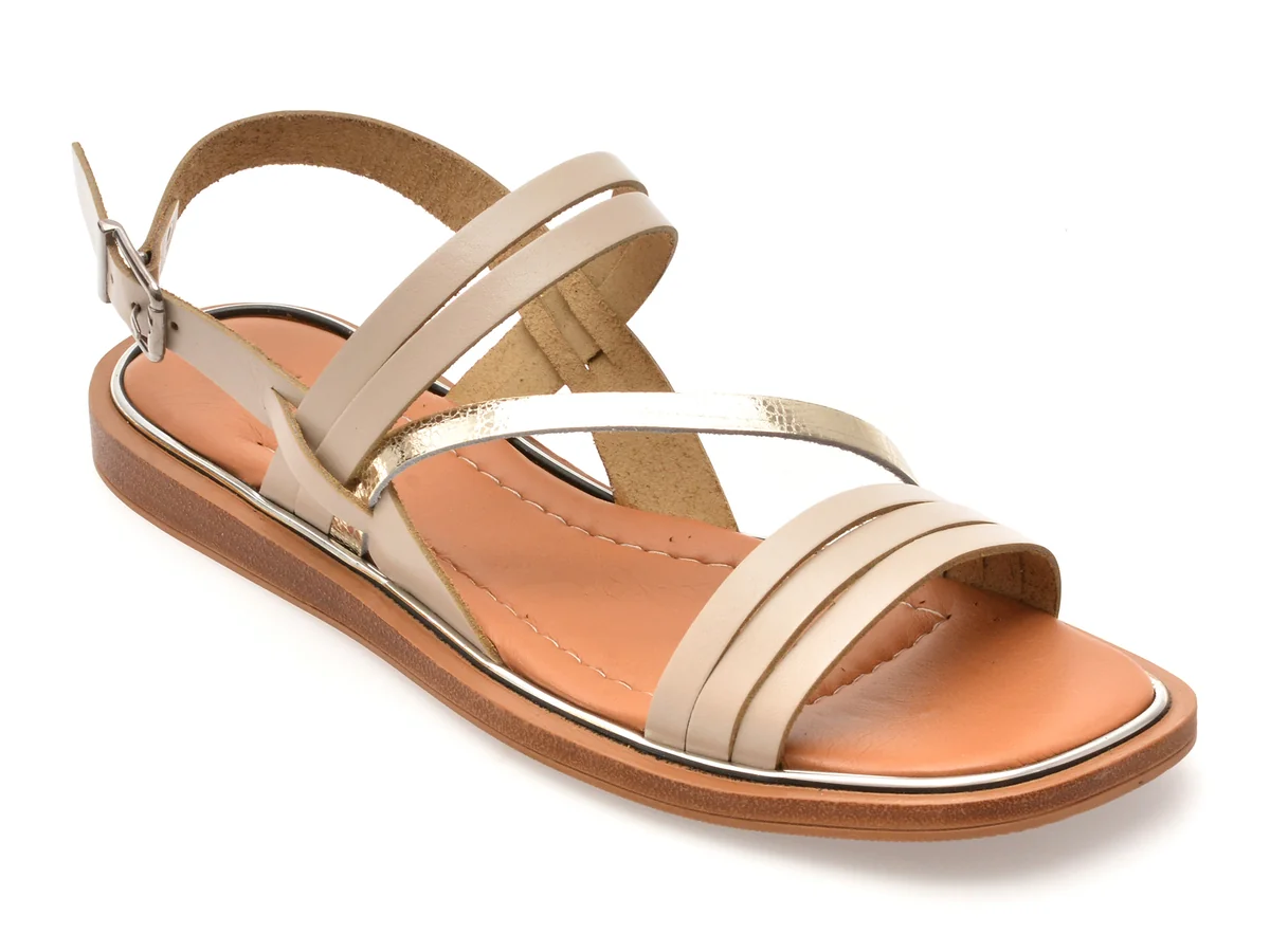 Sandale Flavia Passini Bej, 11505, Din Piele Naturala