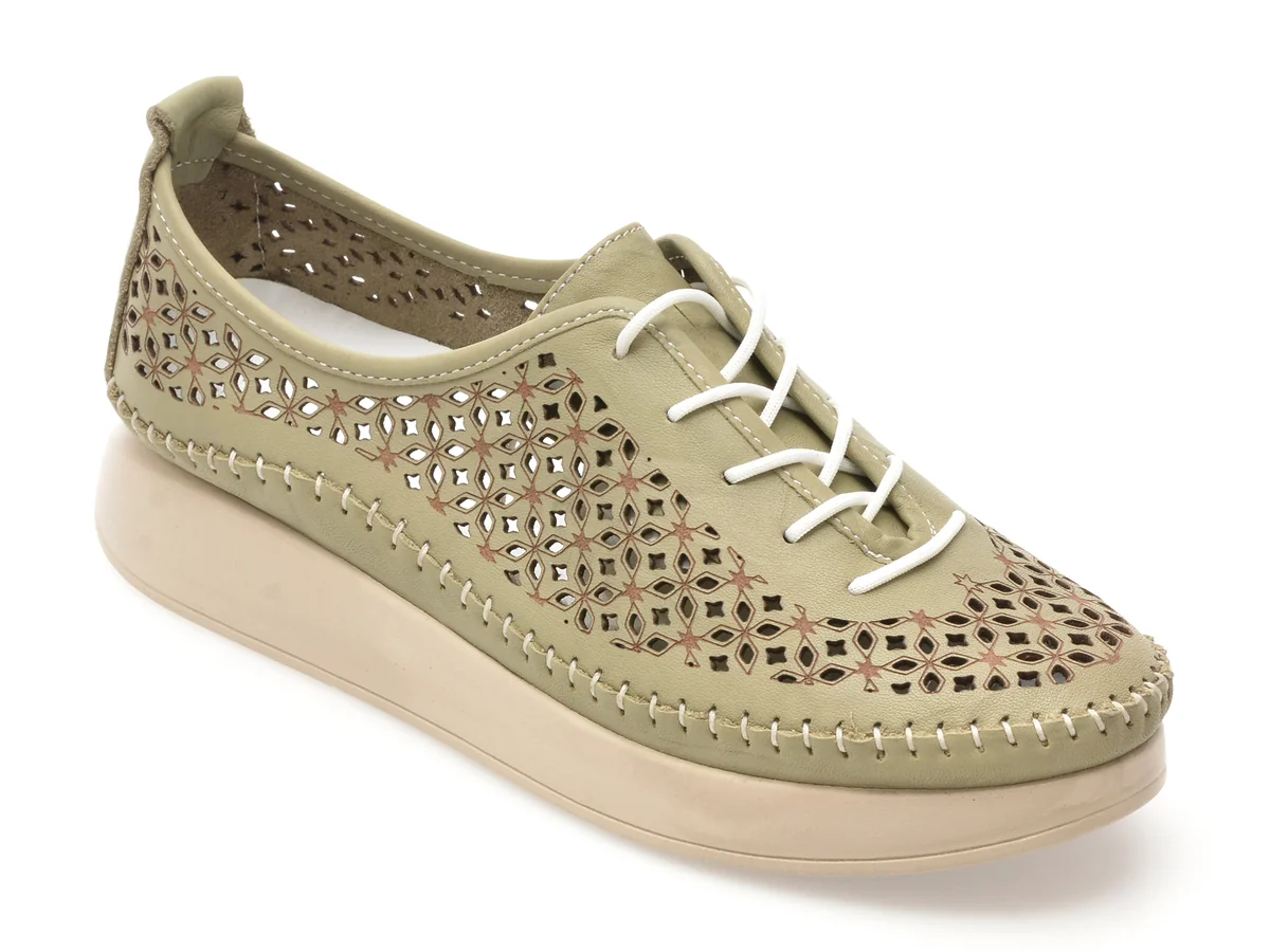 Pantofi Flavia Passini Verzi, 714, Din Piele Naturală