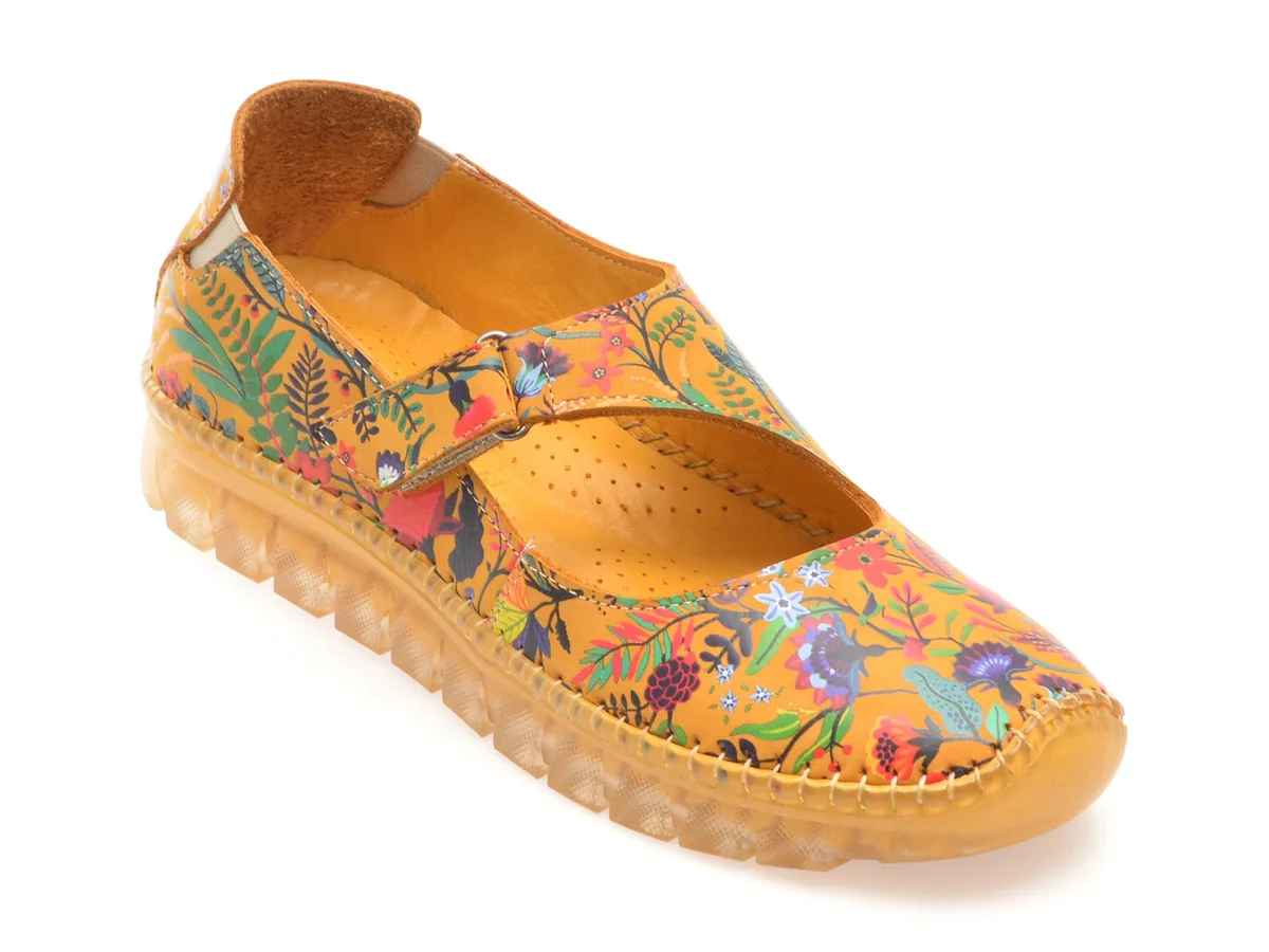 Pantofi Flavia Passini Galbeni By55 Din Piele Naturala