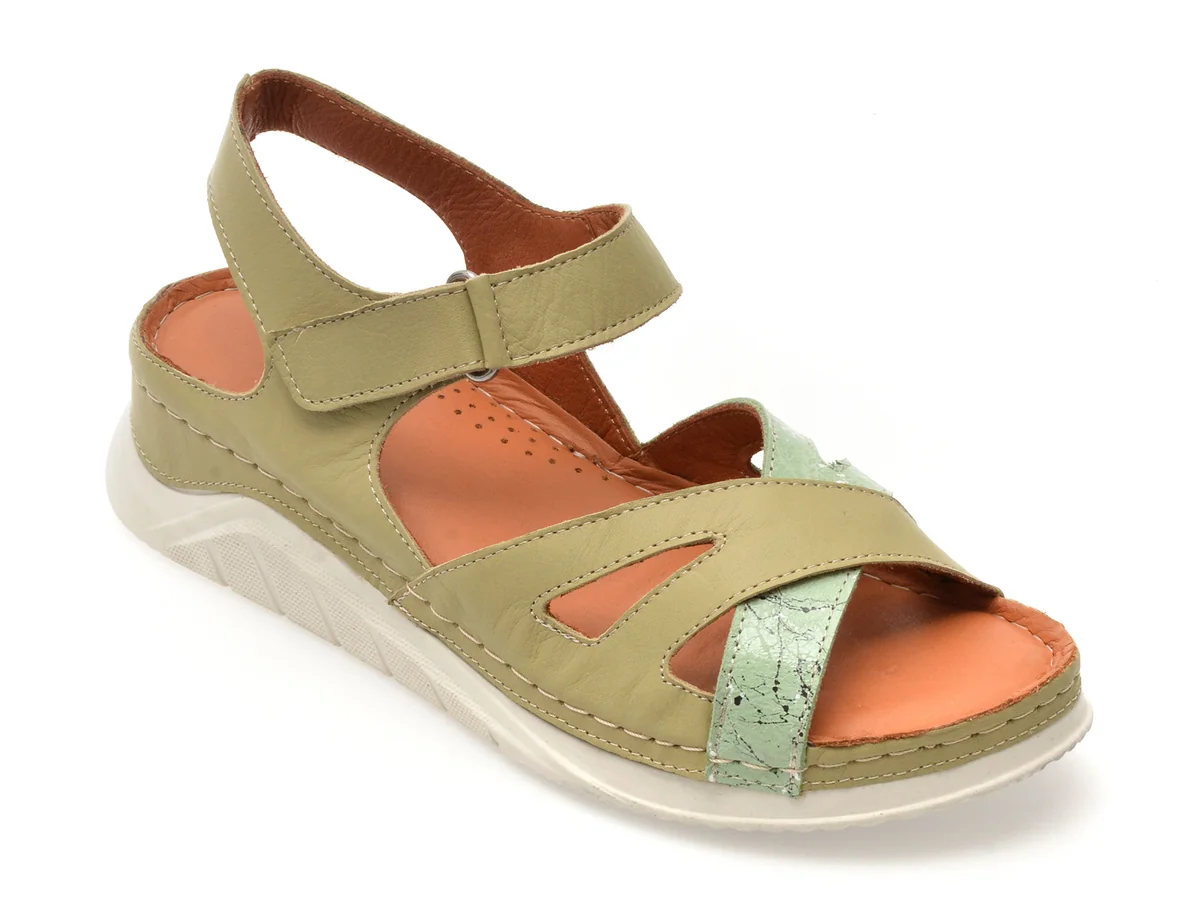 Sandale Flavia Passini Verzi, 1487, Din Piele Naturala