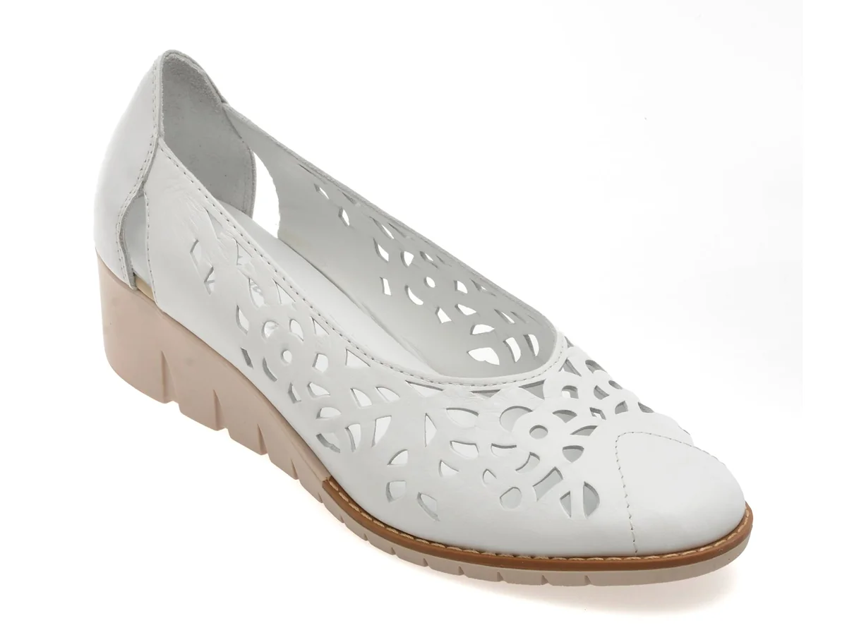 Balerini Flavia Passini Albi 6511 Din Piele Naturala