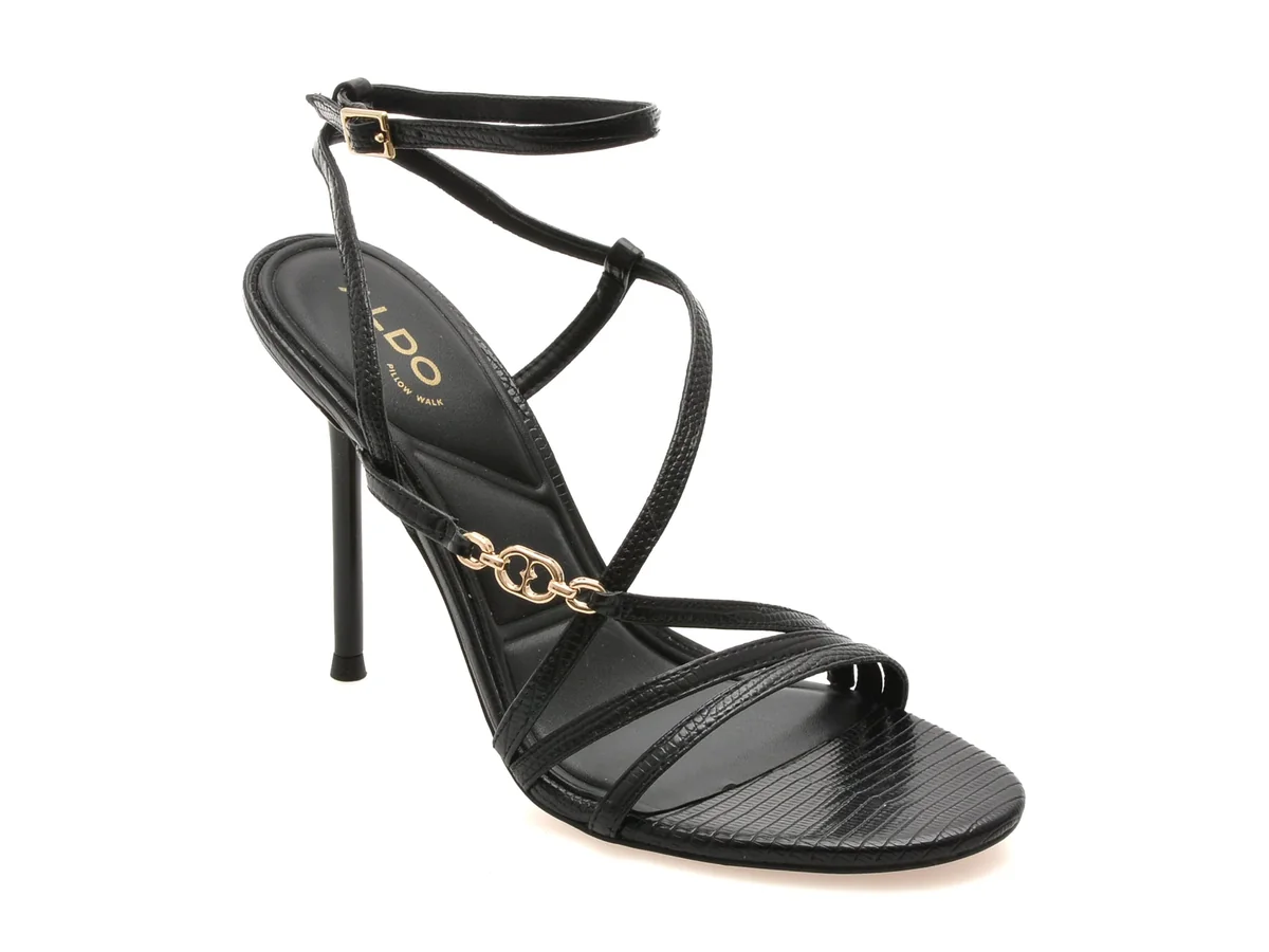 Sandale Elegante Aldo Negre, Moey 001, Din Piele Ecologica