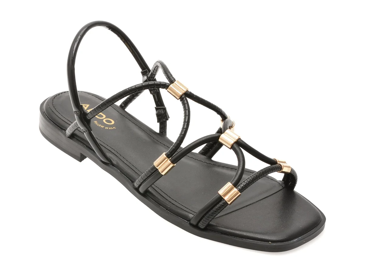 Sandale Aldo Negre, Bychan 001, Din Piele Ecologică