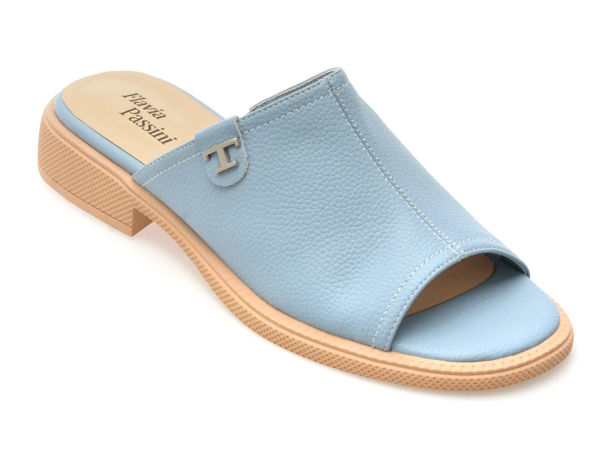 Papuci Flavia Passini Albastri, 1979, Din Piele Naturala