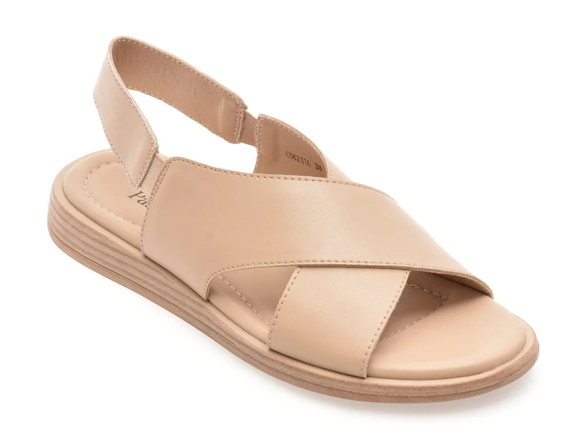 Sandale Flavia Passini Bej 56211 Din Piele Naturala