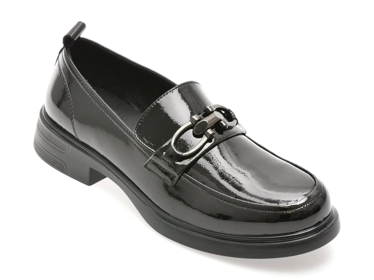 Mocasini Flavia Passini Negri, 622022, Din Piele Naturală Lăcuită