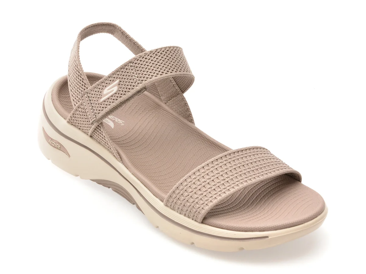 Sandale Skechers Gri, Go Walk Arch Fit 2.0, Din Material Textil