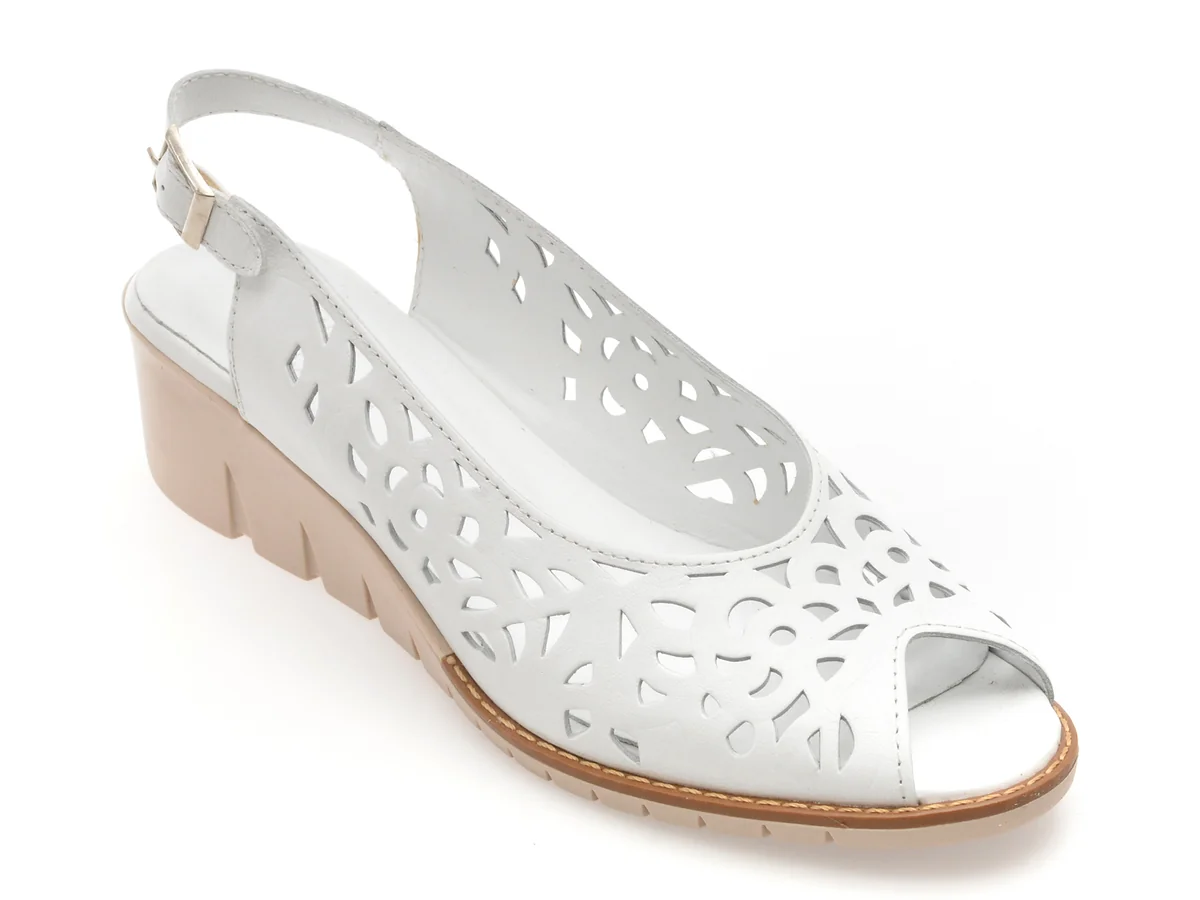 Sandale Flavia Passini Albe 6512 Din Piele Naturala