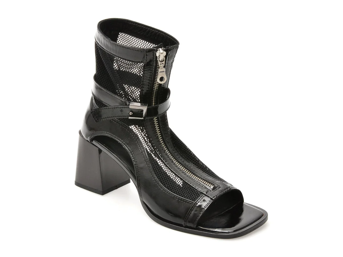 Sandale Epica Negre 1154 Din Material Textil