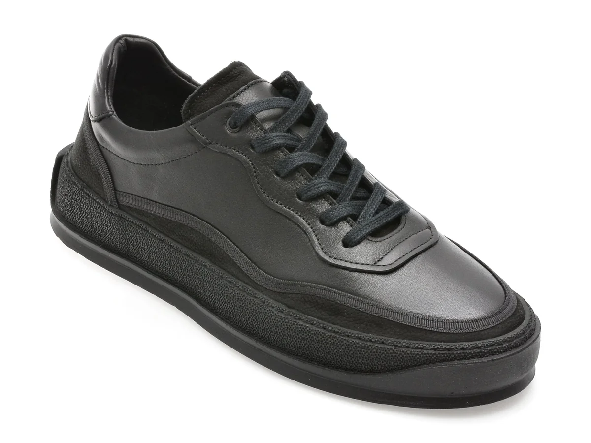 Pantofi Sport Bite The Bullet Negri, HS220, Din Piele Naturală