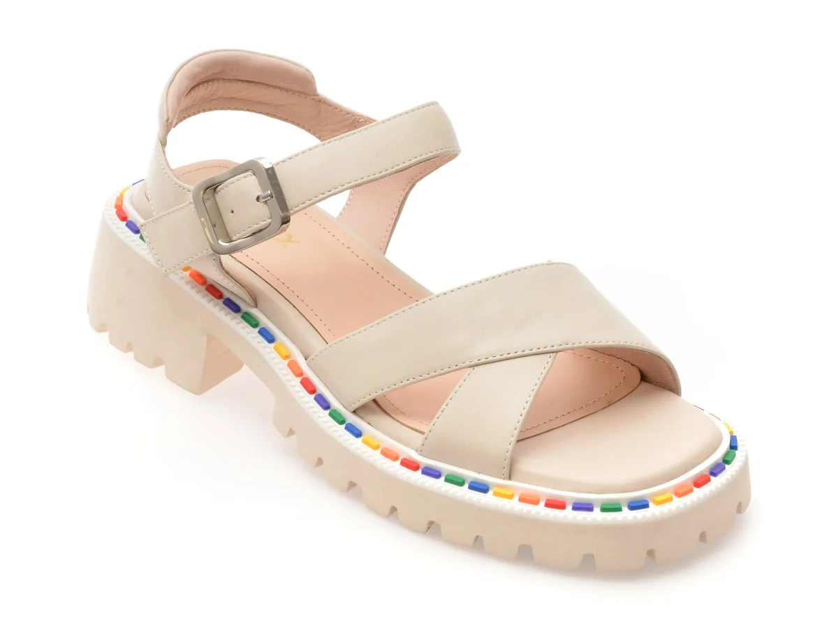 Sandale Gryxx Bej, H55, Din Piele Naturala