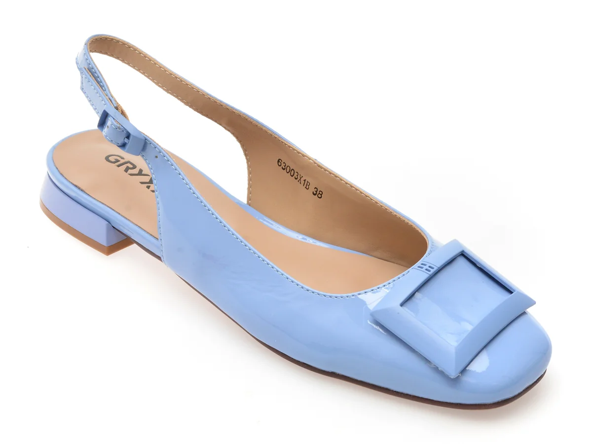 Pantofi Gryxx Albastri, 63003, Din Piele Naturala Lăcuită
