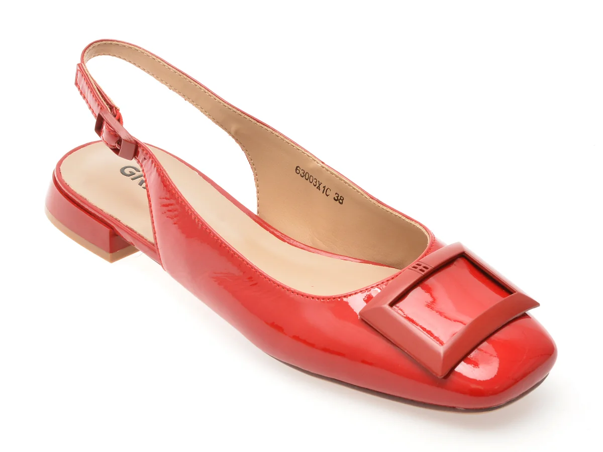Pantofi Gryxx Roșii 63003 Din Piele Naturală Lăcuită