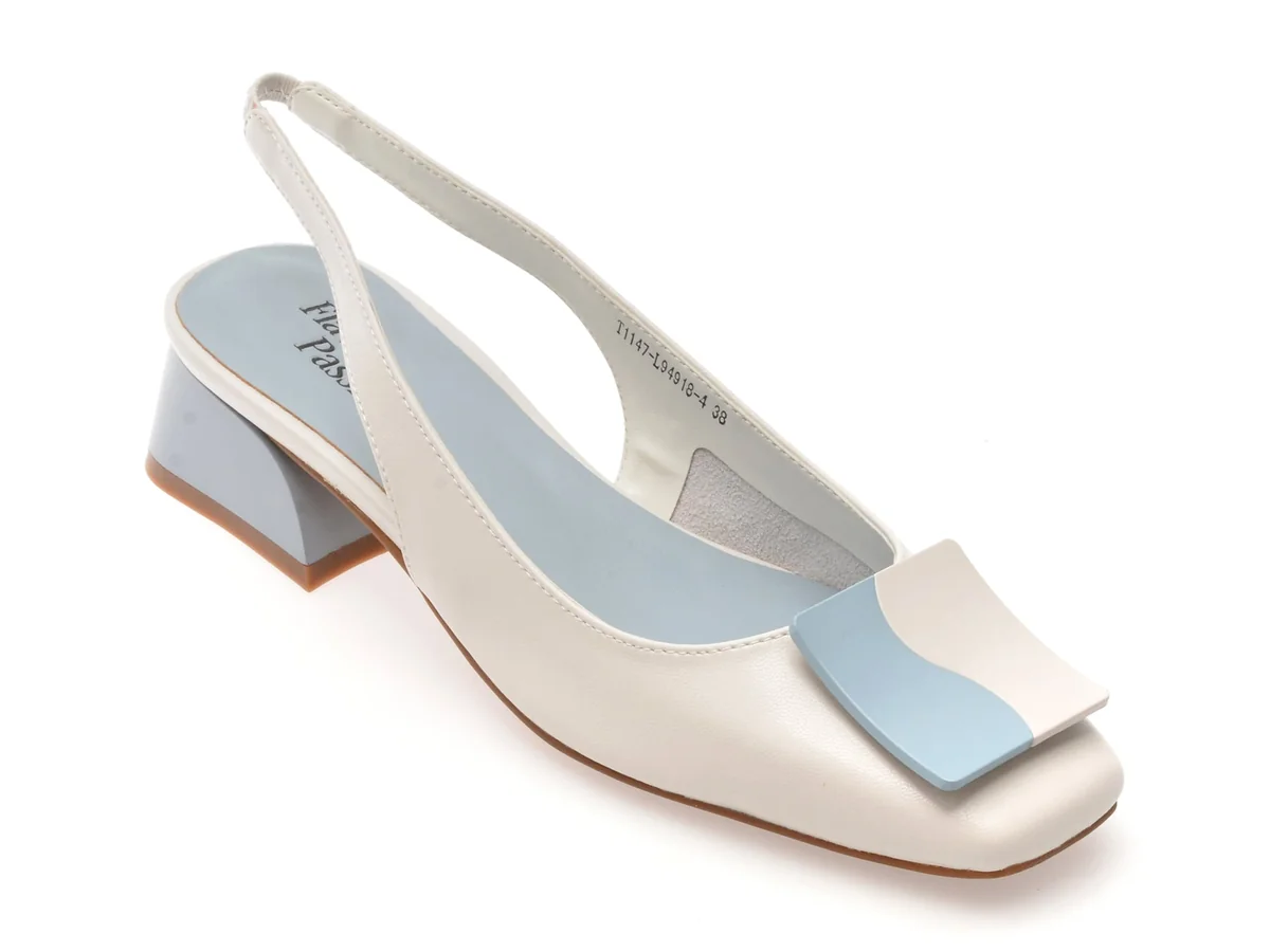 Pantofi Flavia Passini Albe, 1147, Din Piele Naturala