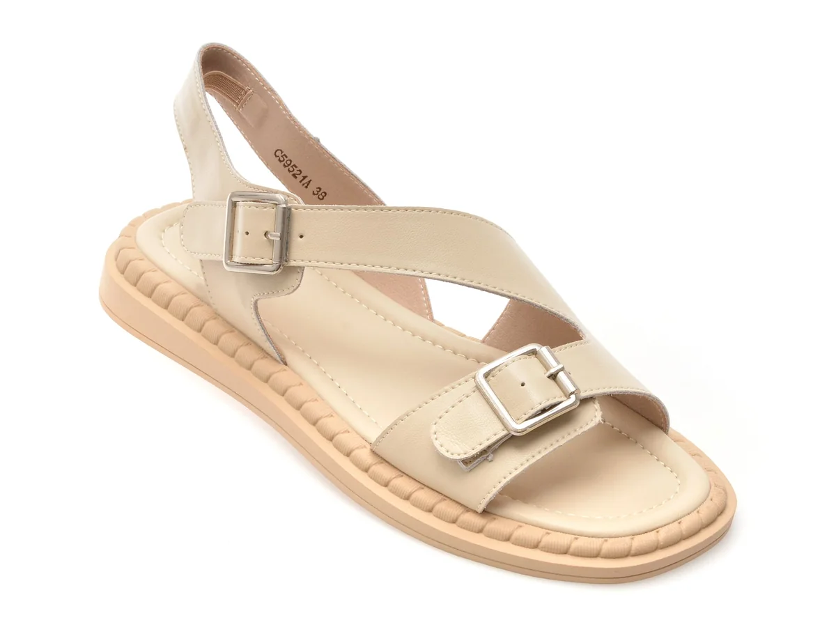 Sandale Flavia Passini Bej, 59521, Din Piele Naturala