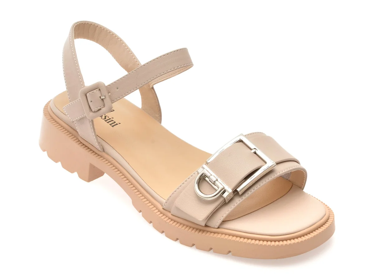 Sandale Flavia Passini Bej, 1978, Din Piele Naturala