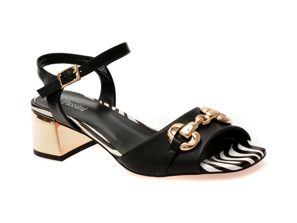 Sandale Flavia Passini Negre, 5340, Din Piele Naturala