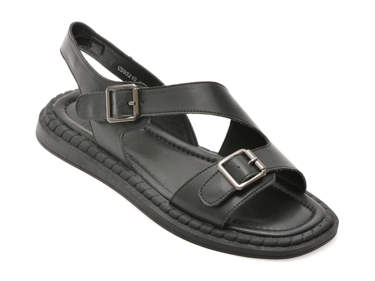 Sandale Flavia Passini Negre 59521 Din Piele Naturala