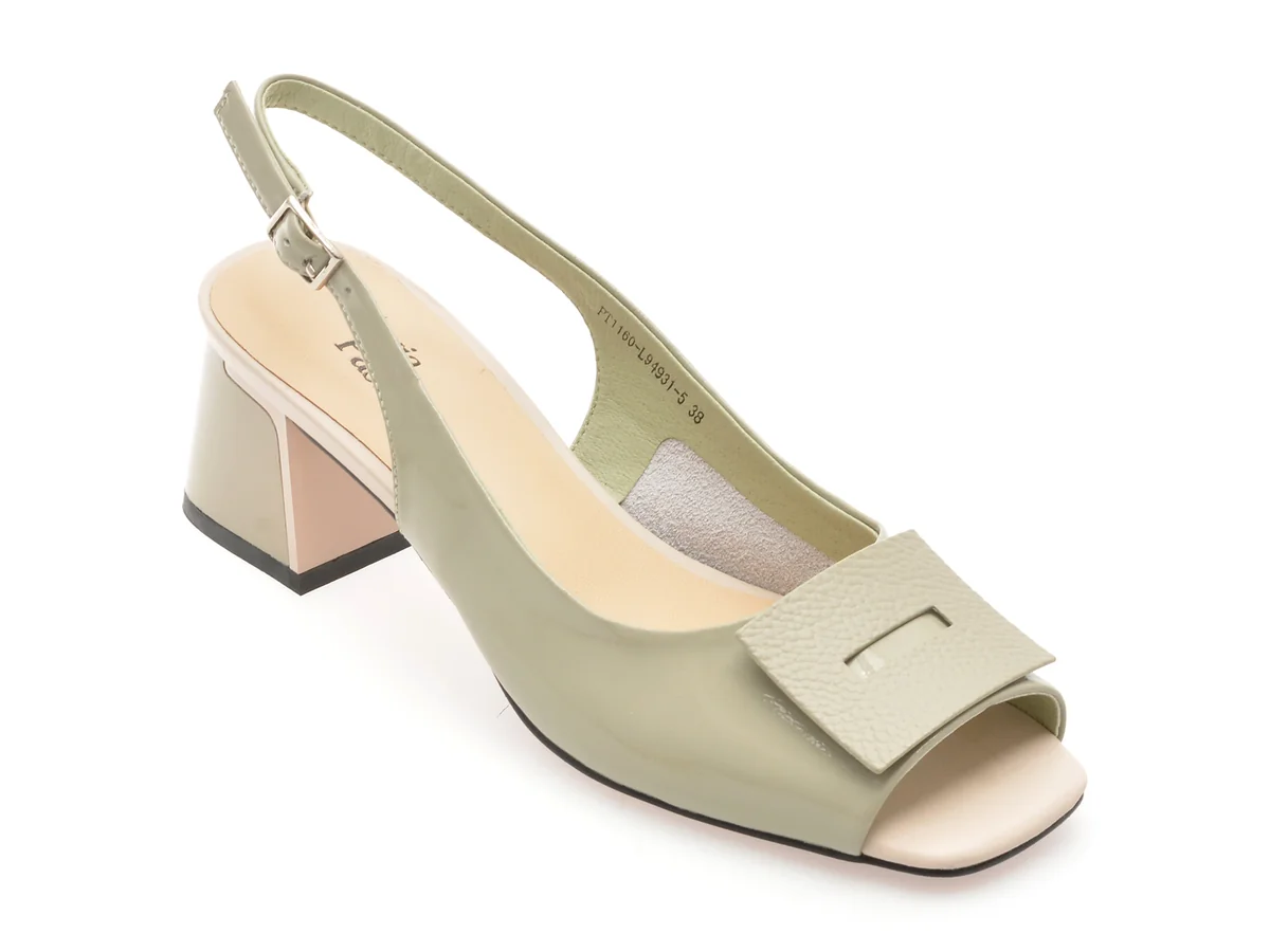Sandale Flavia Passini Verzi, 1160, Din Piele Naturală Lăcuită