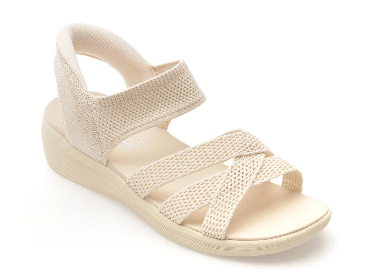 Sandale Skechers Bej, Arya, Din Material Textil