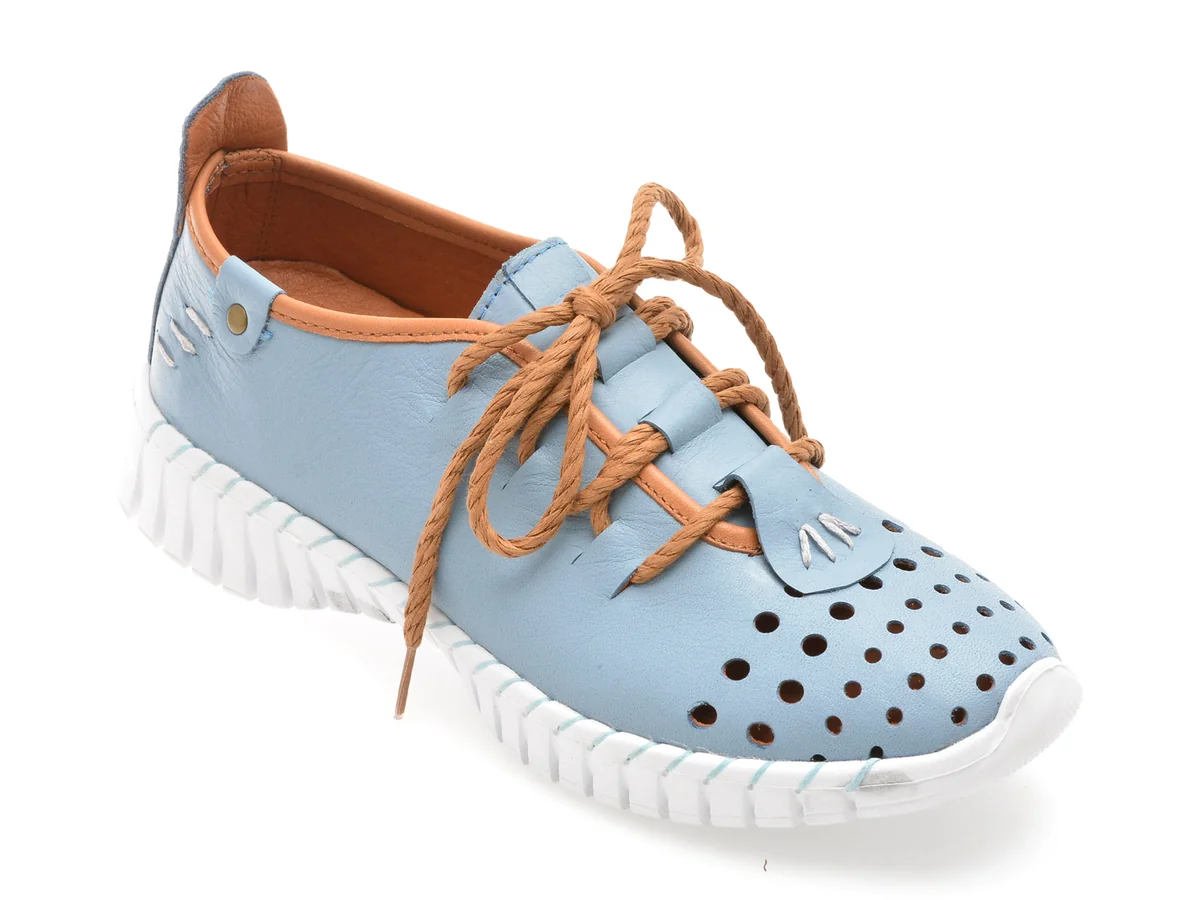 Pantofi Gryxx Albastre, 5306, Din Piele Naturala