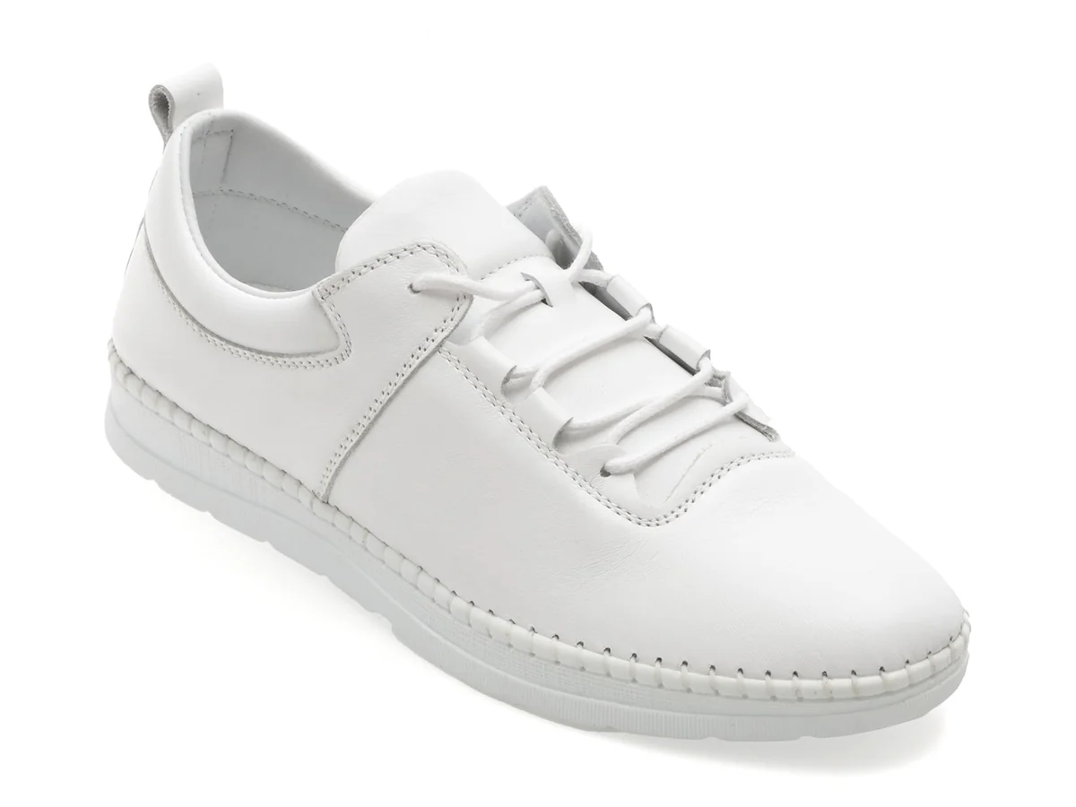 Pantofi Flavia Passini Albi Sn105 Din Piele Naturala