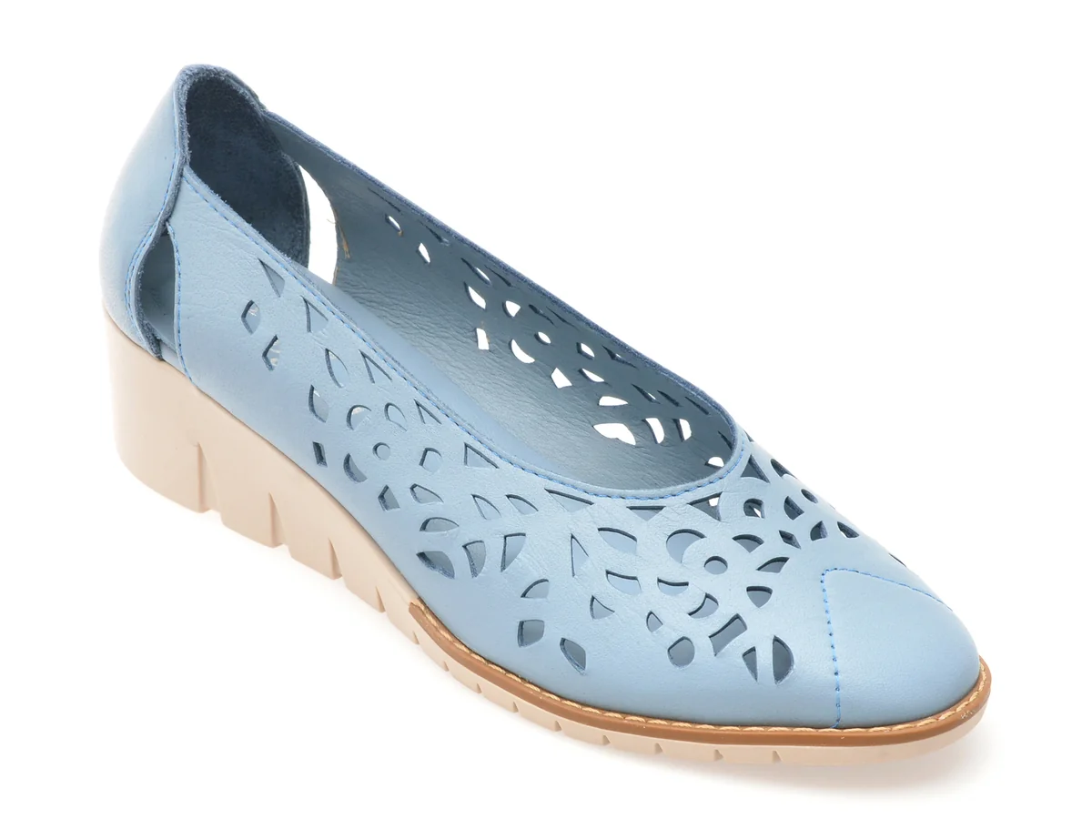Pantofi Flavia Passini Albastri, 6511, Din Piele Naturala