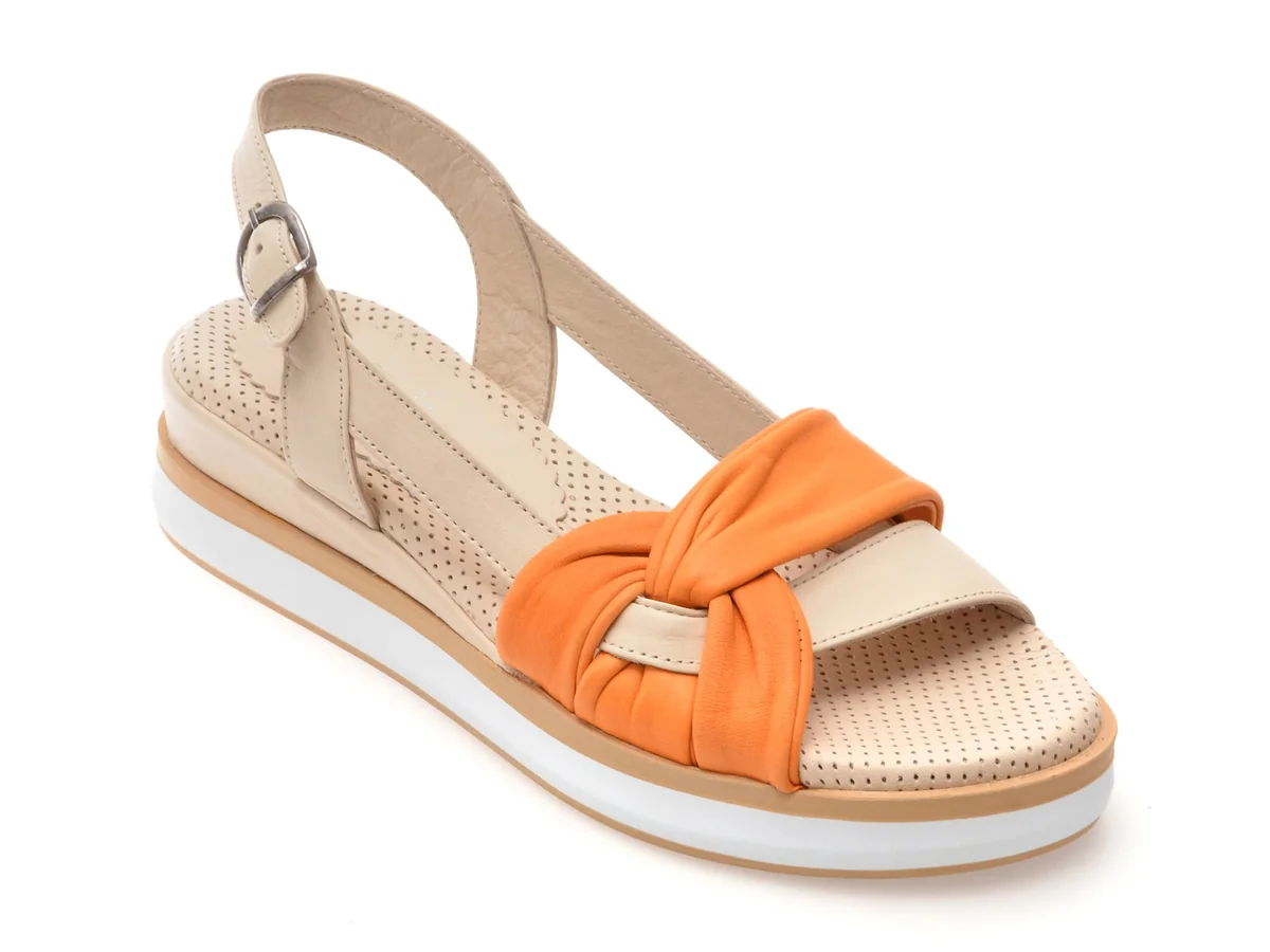 Sandale Flavia Passini Bej 6002 Din Piele Naturala