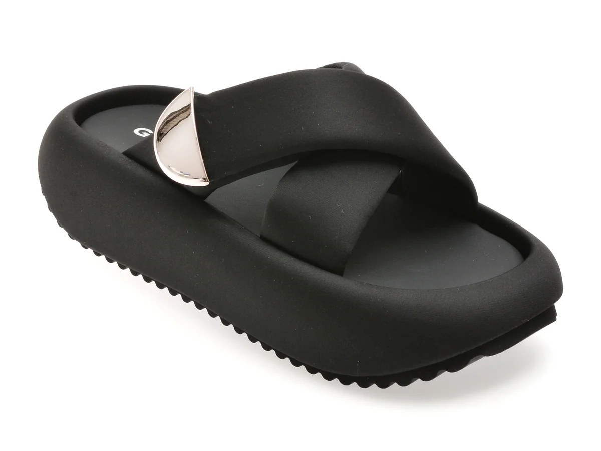 Papuci Gryxx Negri, L8211, Din Material Textil