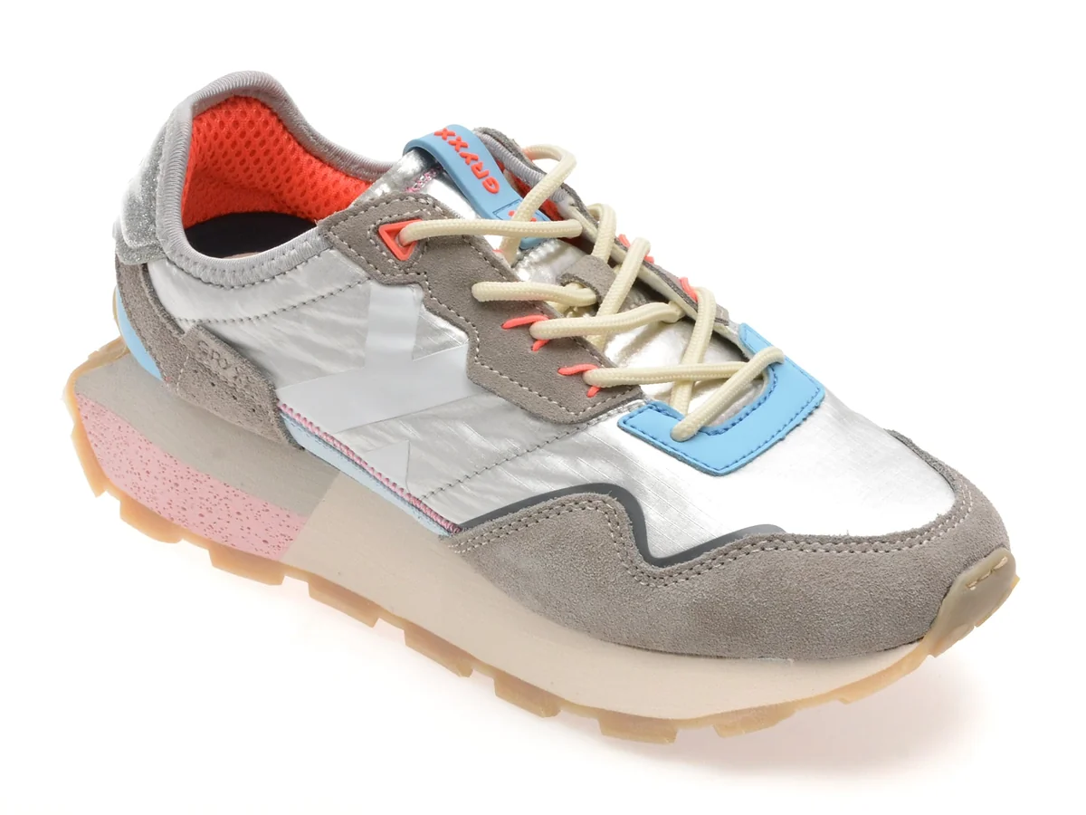 Pantofi Sport Gryxx Argintii, 40061W, Din Material Textil