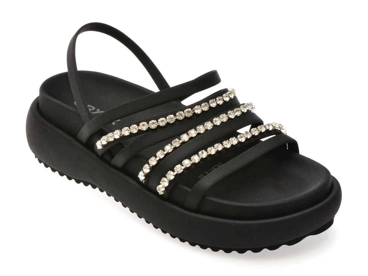 Sandale Gryxx Negre, L806, Din Material Textil