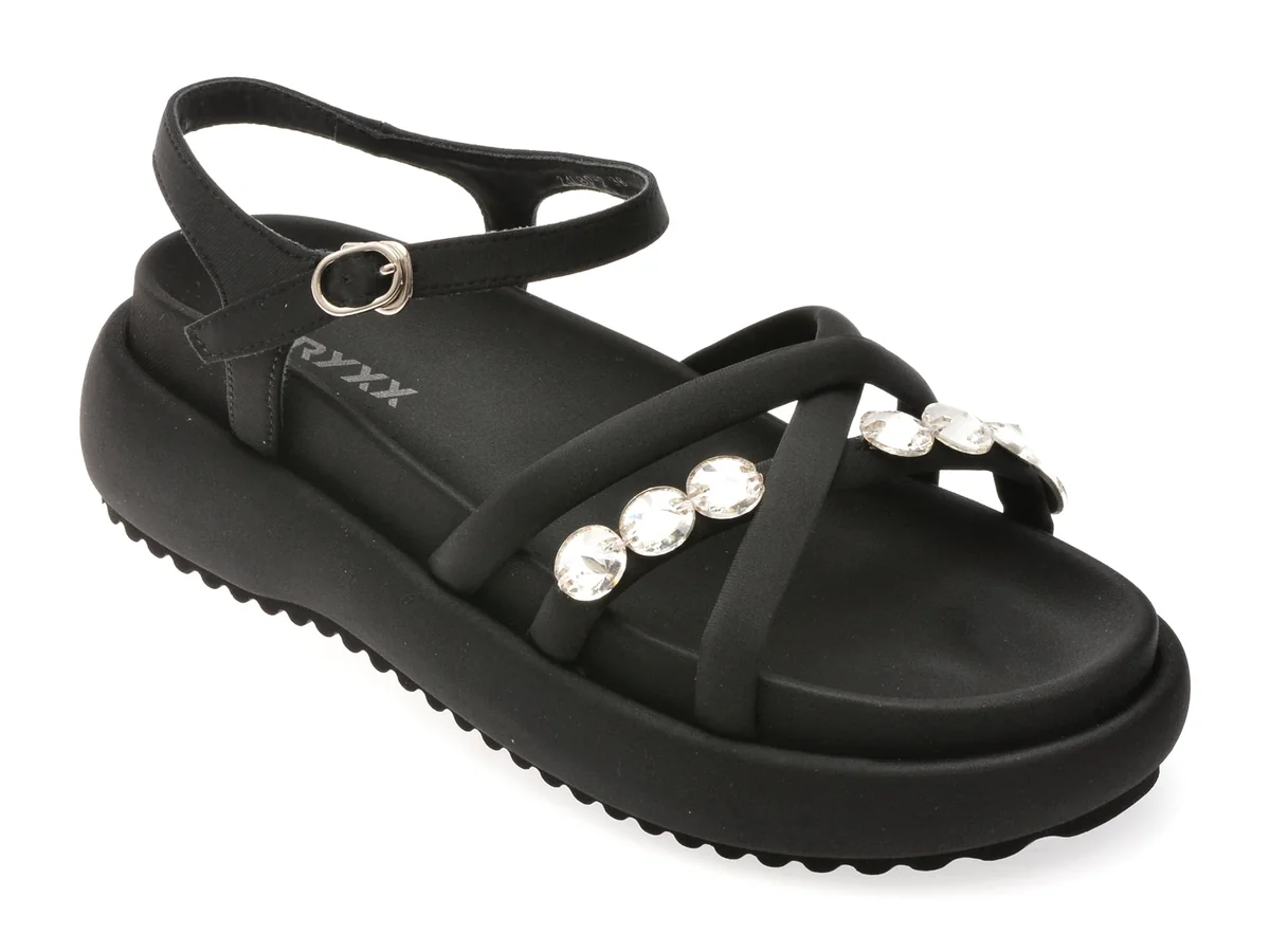 Sandale Gryxx Negre, L802, Din Material Textil