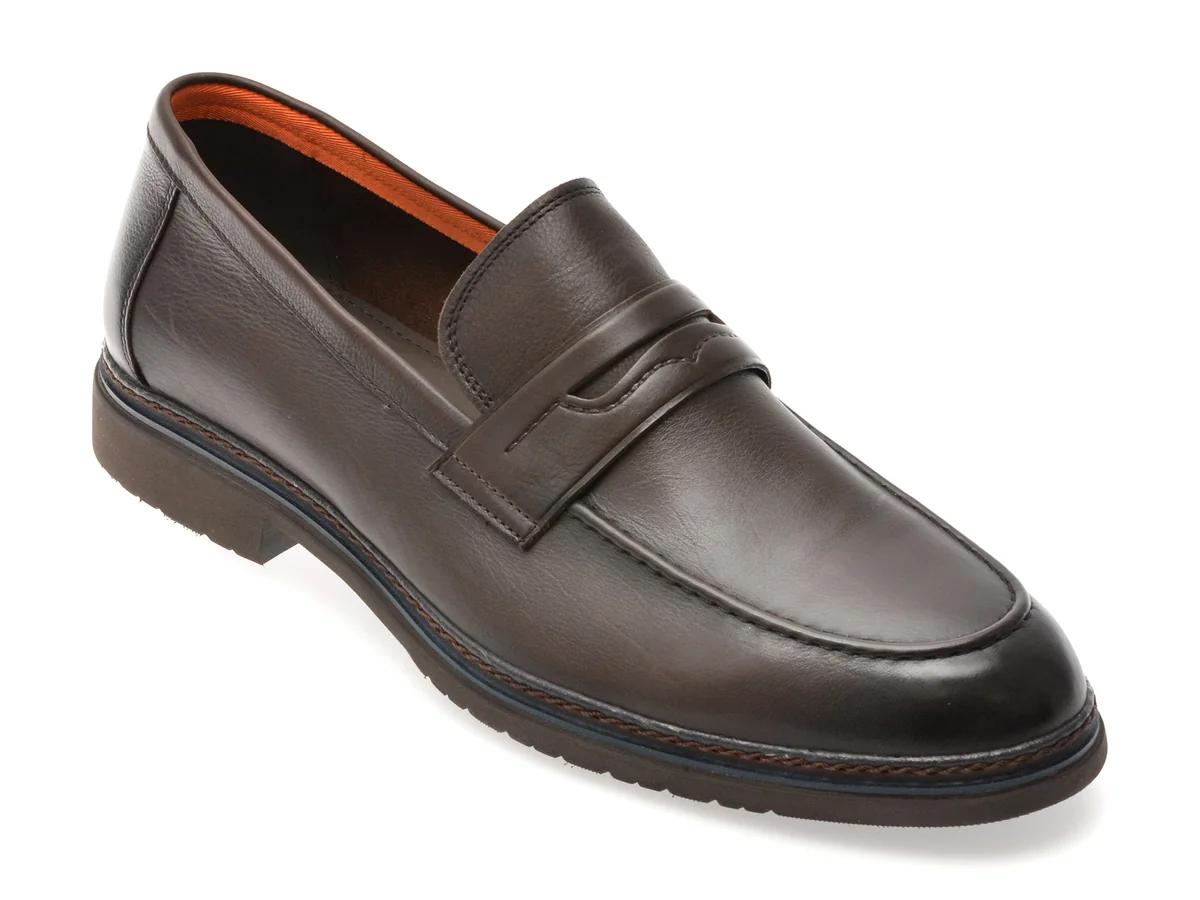 Mocasini Eleganti Epica Maro, QA82AB, Din Piele Naturala