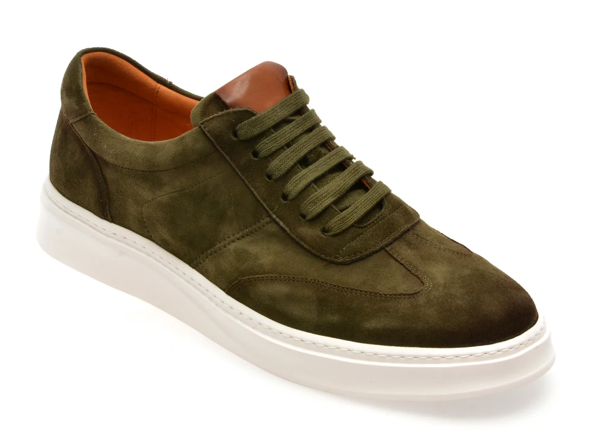 Pantofi Sport Epica Verzi, A316, Din Piele Întoarsă