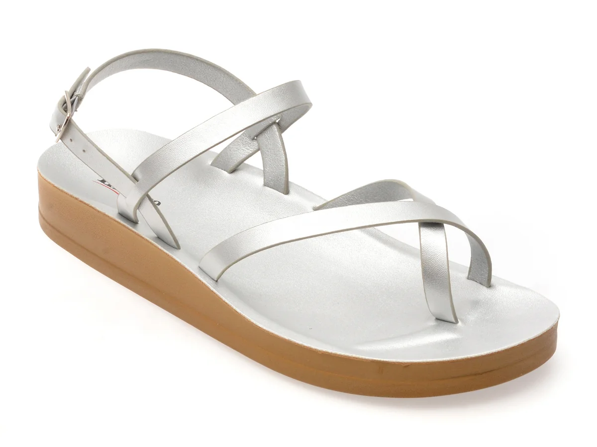 Sandale Image Argintii, 10728, Din Piele Ecologica